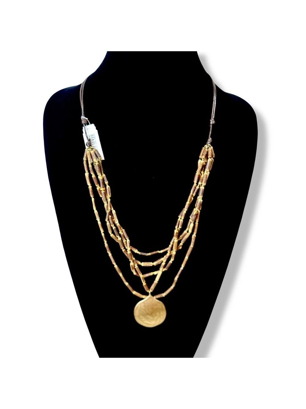 J. Jill Statement Gold Pendant Charm Necklace NWT - Picture 7 of 7